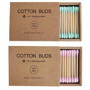 Kraft Box Color Bamboo Stem Cotton Swab 200count