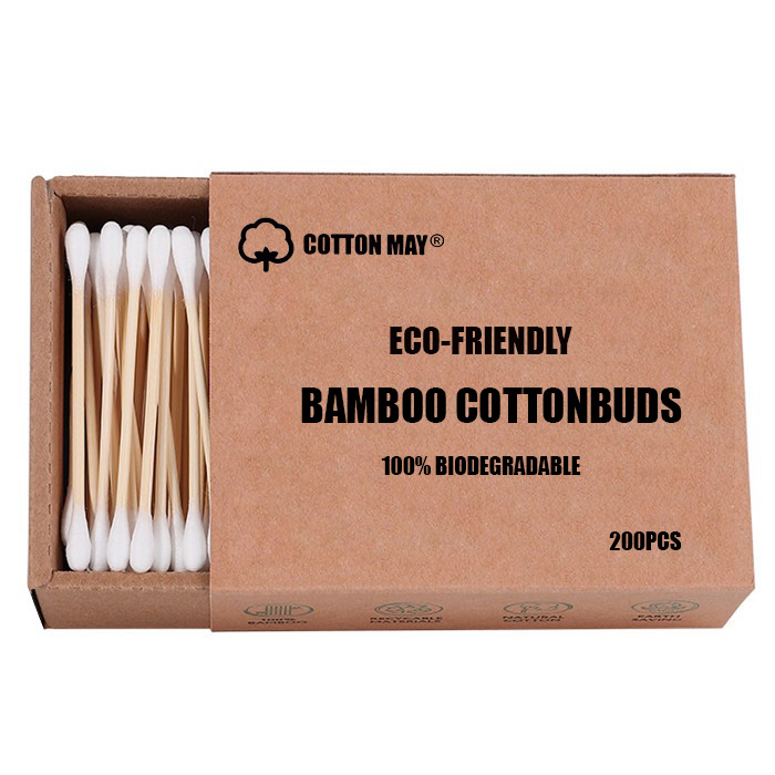 200ct Paper Drawer Box Bamboo Cotton Swab
