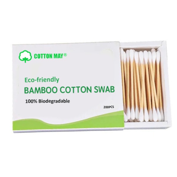 200ct Paper Drawer Box Bamboo Cotton Swab - Image 2