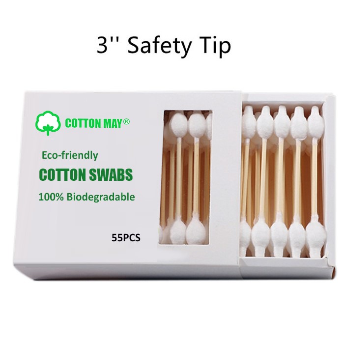 Kraft Box Bamboo Cotton Swab Safety Tip 3" 6" 55count - Image 4