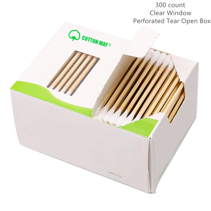 Perforated Die-cutting Kraft Box Cotton Swab 200-500 count
