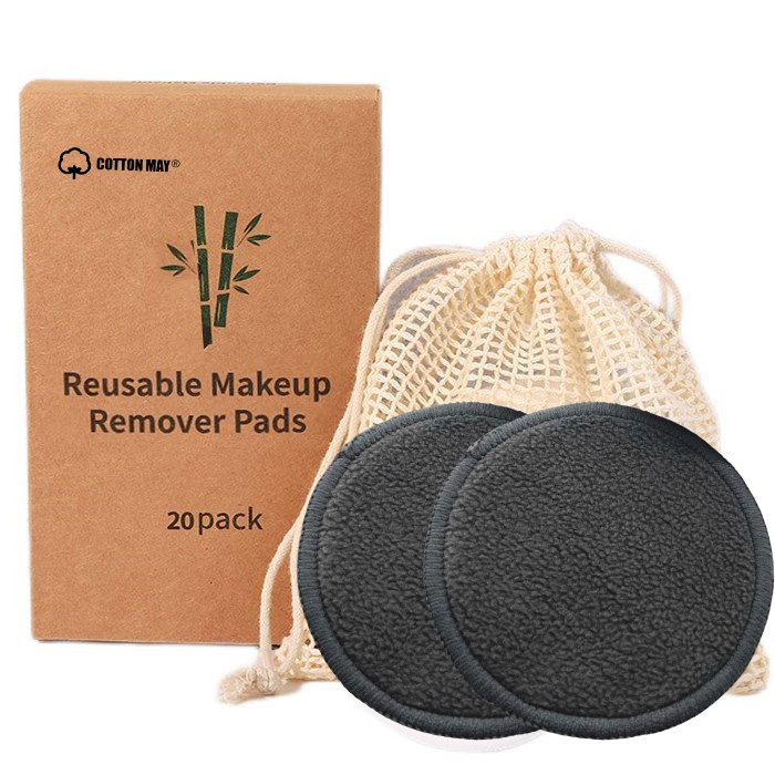 Washable Cotton Pad Black Bamboo Makeup Remover Pad - Image 2