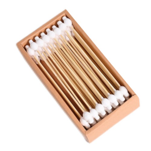 Kraft Box Bamboo Cotton Swab Safety Tip 3" 6" 55count - Image 3