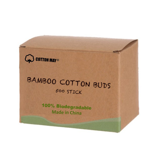 Simple Kraft Box Bamboo Cotton Swab 200-500ct