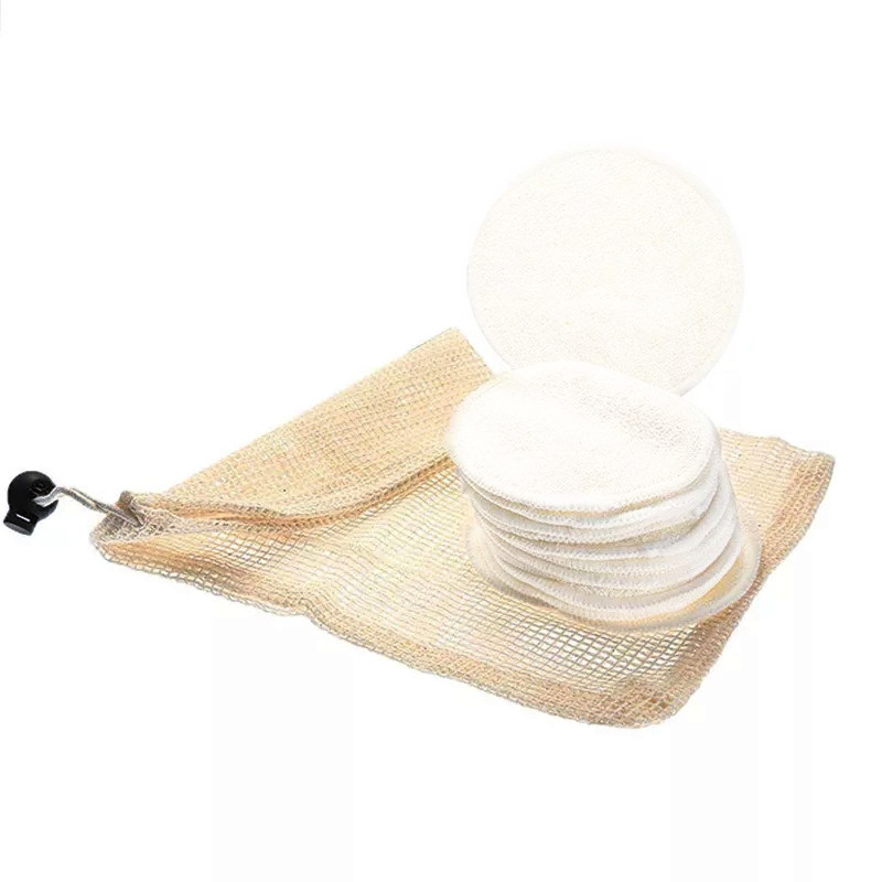 Washable Cotton Pad White Terry Makeup Remover Pad - Image 5